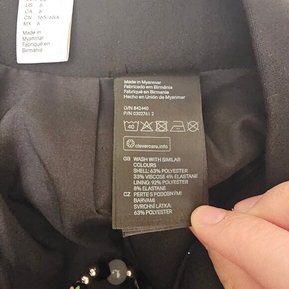 H&M Pencil Skirt - Black - Sz US 6 - Picture 4 of 7